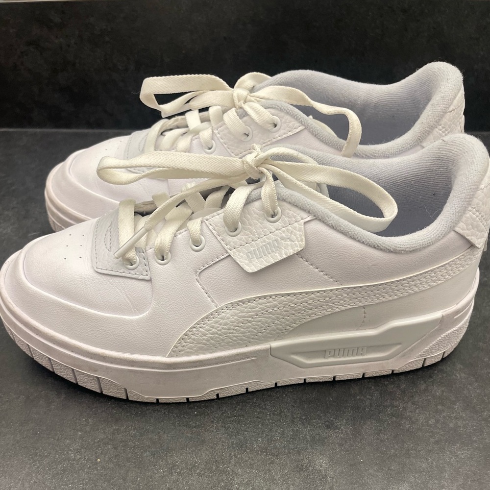 PUMA Womens Cali Dream Terry Lace Up Sneakers Shoes Casual - White Size 8